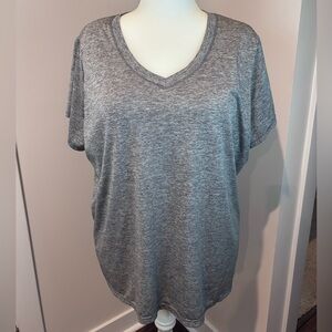 Heather-Gray Performance V-Neck Active Tee — Excellent Pre-Owned Condition